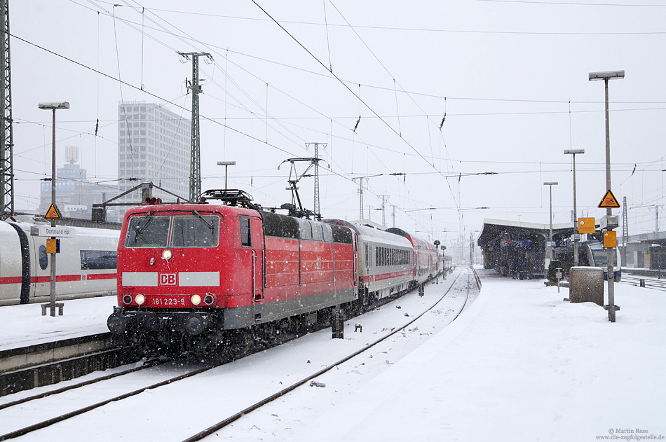 Am 20.1.2013 habe ich die 181 223 mit dem Pbz2476 in Dortmund Hbf fotografiert. 