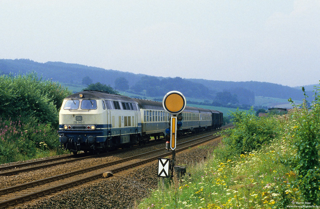 216 146 am Vorsignal von Langeland mit E3575 nach Braunschweig