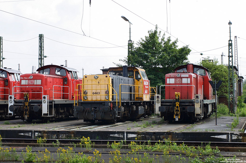 264 463, alias 6463 Railion Logistic, im Bw Hamm bei der Wochenendruhe