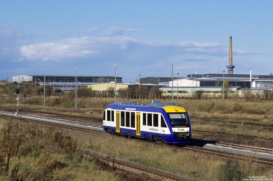 Probefahrt des neuen Triebwagen VT878 des HEX in Nachterstedt Hoym