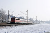 110 411 mit Ersatzzug RB39028 Augsburg - Donauwörth bei Bäumenheim