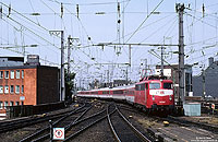 113 310 mit dem EC148 Köln - Amsterdam bei der Bereitstellung in Köln Hbf