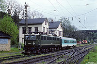 Am Endbahnhof der Rübelandbahn, in Königshütt, steht die 171 001 mit der Regionalbahn abfahrbereit nach Blankenburg