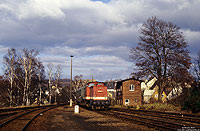 202 591 fährt mit der RB7873 Rochlitz - Chemnitz in Wechselburg ein