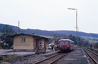 Schienenbus der Baureihe 798 im Bahnhof Ruppboden