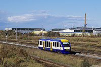 Probefahrt des neuen Triebwagen VT878 des HEX in Nachterstedt Hoym