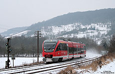 Als RB12717 rollt der 643 552 Bad Bodendorf entgegen, am Vorsignal der Blockstelle. 11.1.2010