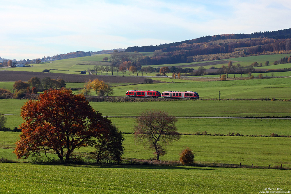 Baureihe 640 bei Garbeck auf der Hönnetalbahn auf dem Weg nach Unna