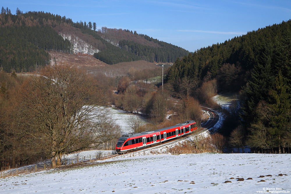 644 029 als RE10757 Dortmund - Winterberg im Negertal bei Brunscappel 