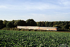 624 628 als RB 39385 Dortmund - Iserlohn im Sonnenuntergang bei Hennen