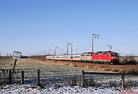 Mit der 120 114 und 110 457 an der Zugspitze habe ich am 15.12.2010 den IC132 (Norddeich Mole – Luxemburg) zwischen Emden und Oldersum fotografiert.