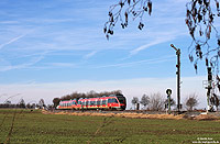 Am Einfahrsignal von Odendorf fährt der 644 023 und 063 als RB11643 nach Bonn. Wie überall an dieser Strecke stehen auch hier schon die neuen Ks-Signale.