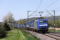 Die 145 CL-204 von „Alpha Trains“ wird derzeit bei der CrossRail AG eingesetzt. Am Nachmittag des 25.4.2013 begegnete mir die 145 CL-204 mit dem DGS43711 (Genk – Novara) nahe Kollmarsreute.