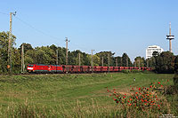 189 039 und 189 032 in Doppeltraktion mit Erzzug nach Dillingen bei Wesel