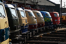 Fahrzeugausstellung mit E10 1239 im südwestfälischen Eisenbahnmuseum in Siegen