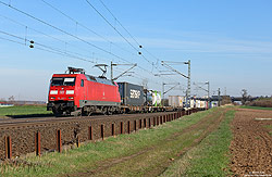 152 163 mit GC50031 Krefeld Uerdingen - Singen auf der Riedbahn bei Riedstadt Goddelau
