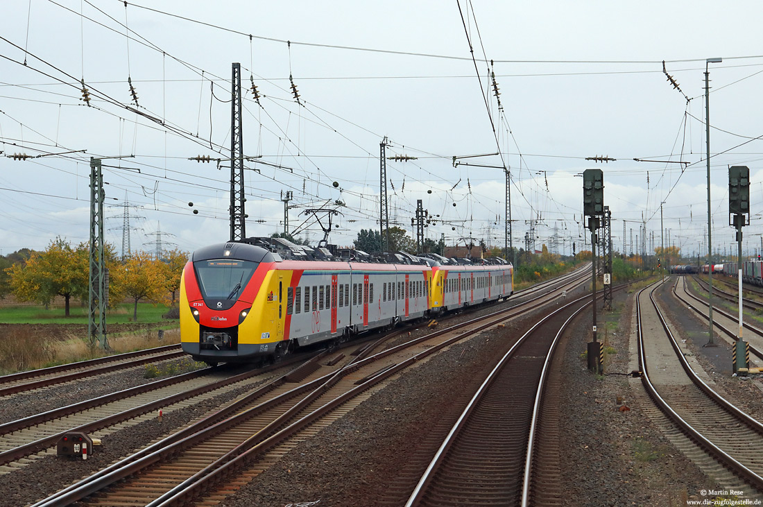 ET341 der Hessischen Landesbahn bei Mainz-Bischofsheim