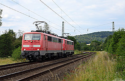 111 197 und 111 191 am TRI vermietet als Lz bei Herborn auf der Strecke Siegen - Gießen