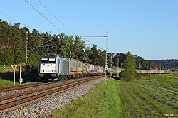 186 434 von RailPool mit Ambrogio KLV-Zug bei Dörflein
