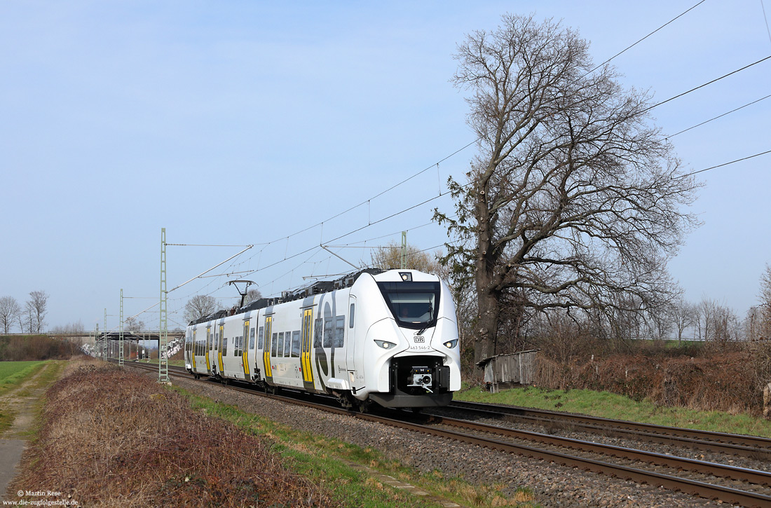 463 046 der S-Bahn Rhein-Neckar auf der linken Rheinstrecke bei Bornheim