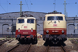 103 189 und 110 492 ex 112 492 im Bw Köln Bbf