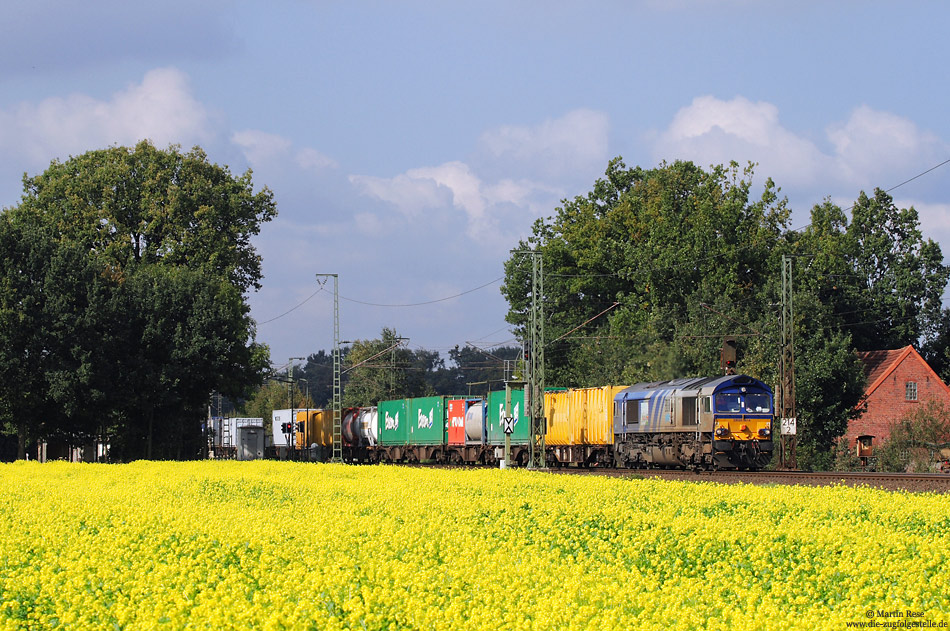 ERSR6614 mit Containerzug auf der KBS395 bei Salzbergen