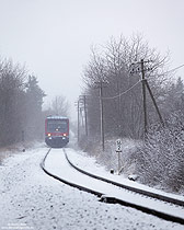 Kurz darauf fährt der 628 303 als RB12433 in die Gegenrichtung.