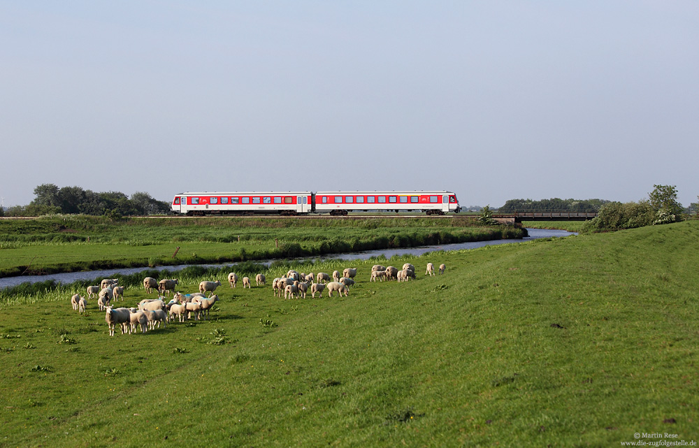 628 521 unterwegs als Sytshuttle Plus SSP1414 bei Risum Lindholm, auf der Marschbahn