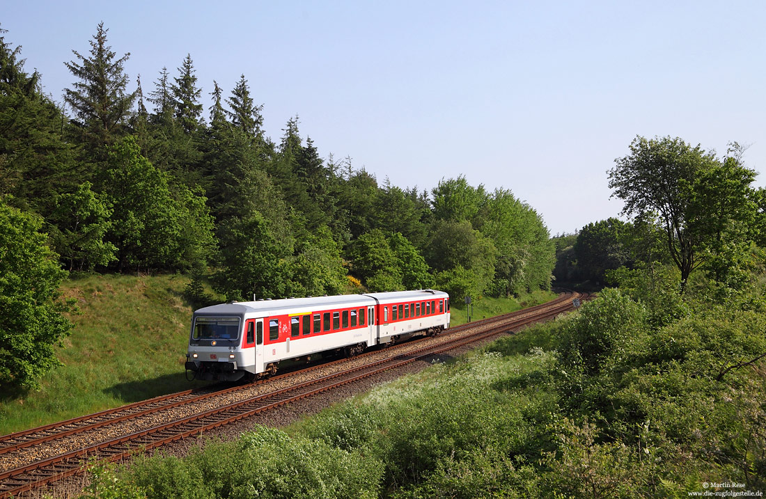 628 503 unterwegs als Syltshuttle Plus SSP1446 im Einschnitt bei Bordelum auf der Marschbahn