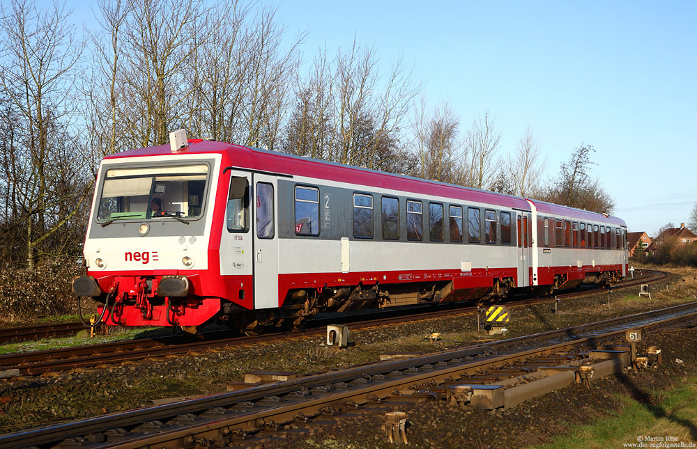 VT506 der neg, ehemals 628 506, im Bahnhof Niebüll