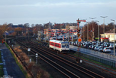 628 5025 an der Verladung des Syltshuttle in Niebüll