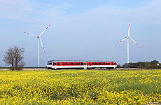 Marschbahn, 628 509 bei Klanxbüll unterwegs als Syltshuttle Plus nach Westerland