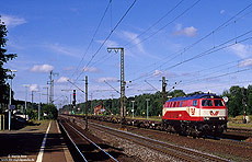 420 01 der EVB ex Gasturbinenlok 219 001 mit Containerzug in Rotenburg Wümme 